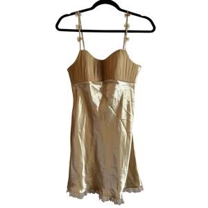 Vintage Ivy & Annabelle Yellow Slip Dress Lingerie Bows Sabrina Carpenter Style